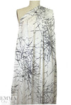 Whit silk stretch charmeuse - 'winter branches'