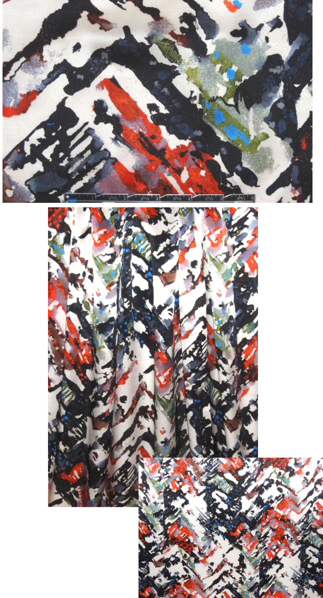Italian chevron abstract silk charmeuse
