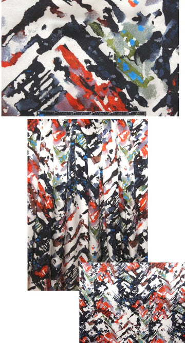 Italian chevron abstract silk charmeuse