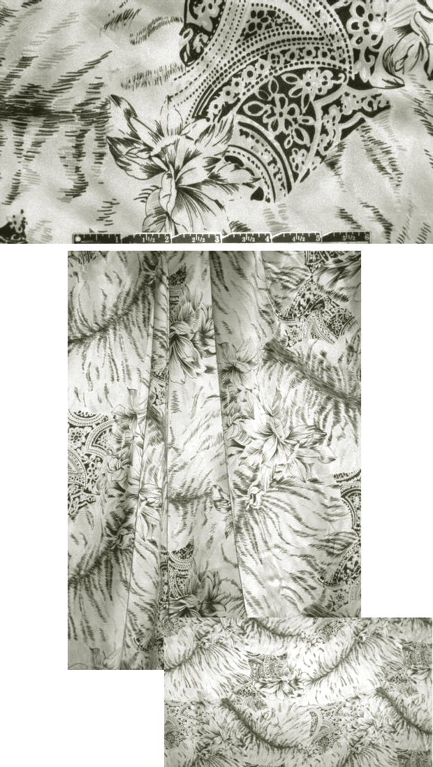 Sun0 surreal floral sketch silk charmeuse