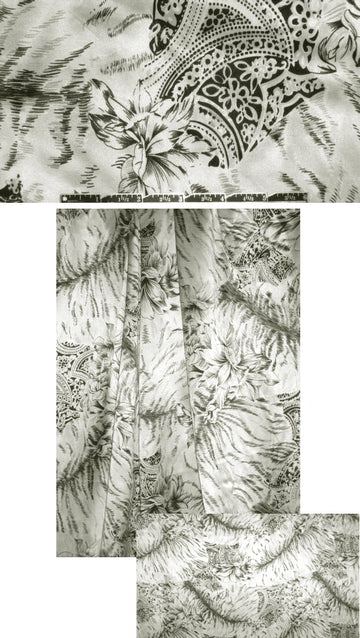 Sun0 surreal floral sketch silk charmeuse