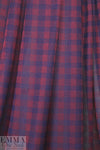 NY designer checkered plaid yarn dyed knit - brick/navy 1.625 yd