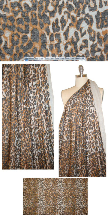 CA designer cheetah print cotton sweater knit