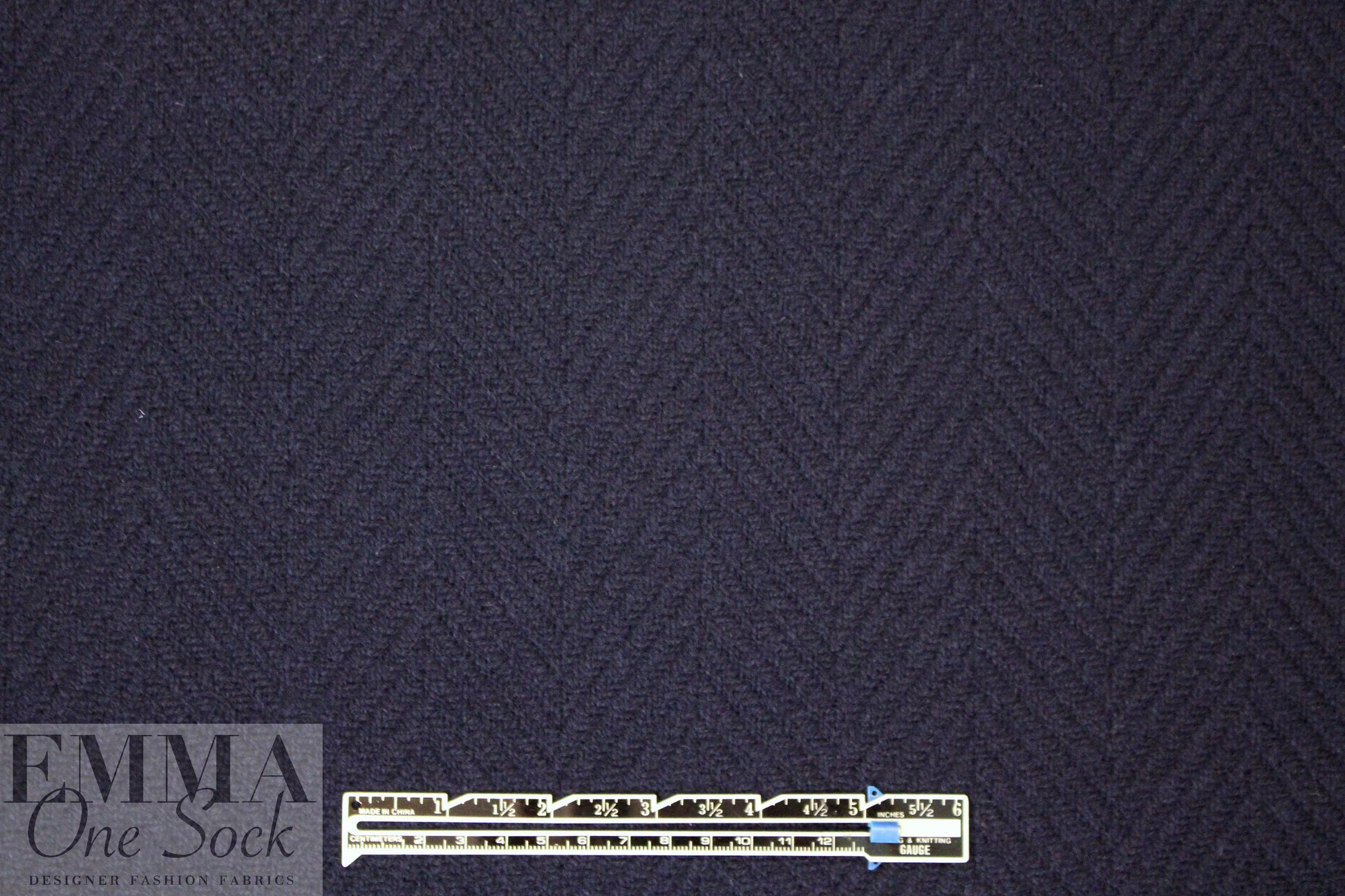 famous designer Italian wool chevron doublecloth - navy