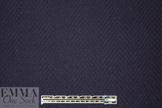 famous designer Italian wool chevron doublecloth - navy