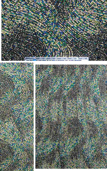 2-ply textured matelasse knit - emerald/sapphire 1.5 yds