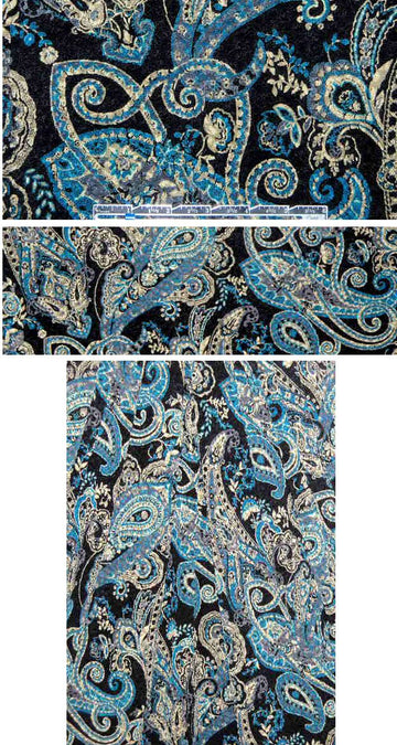 2-ply textured matelasse knit - cadet paisley