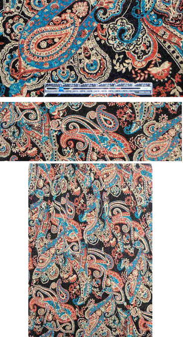2-ply textured matelasse knit - rust paisley