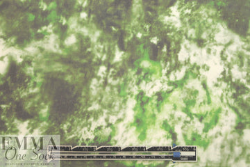 CA designer green tones abstract silk chiffon