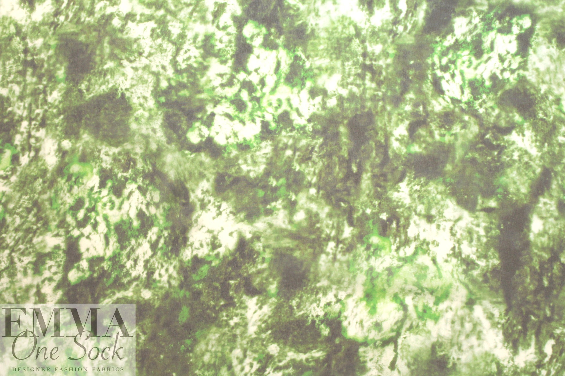 CA designer green tones abstract silk chiffon
