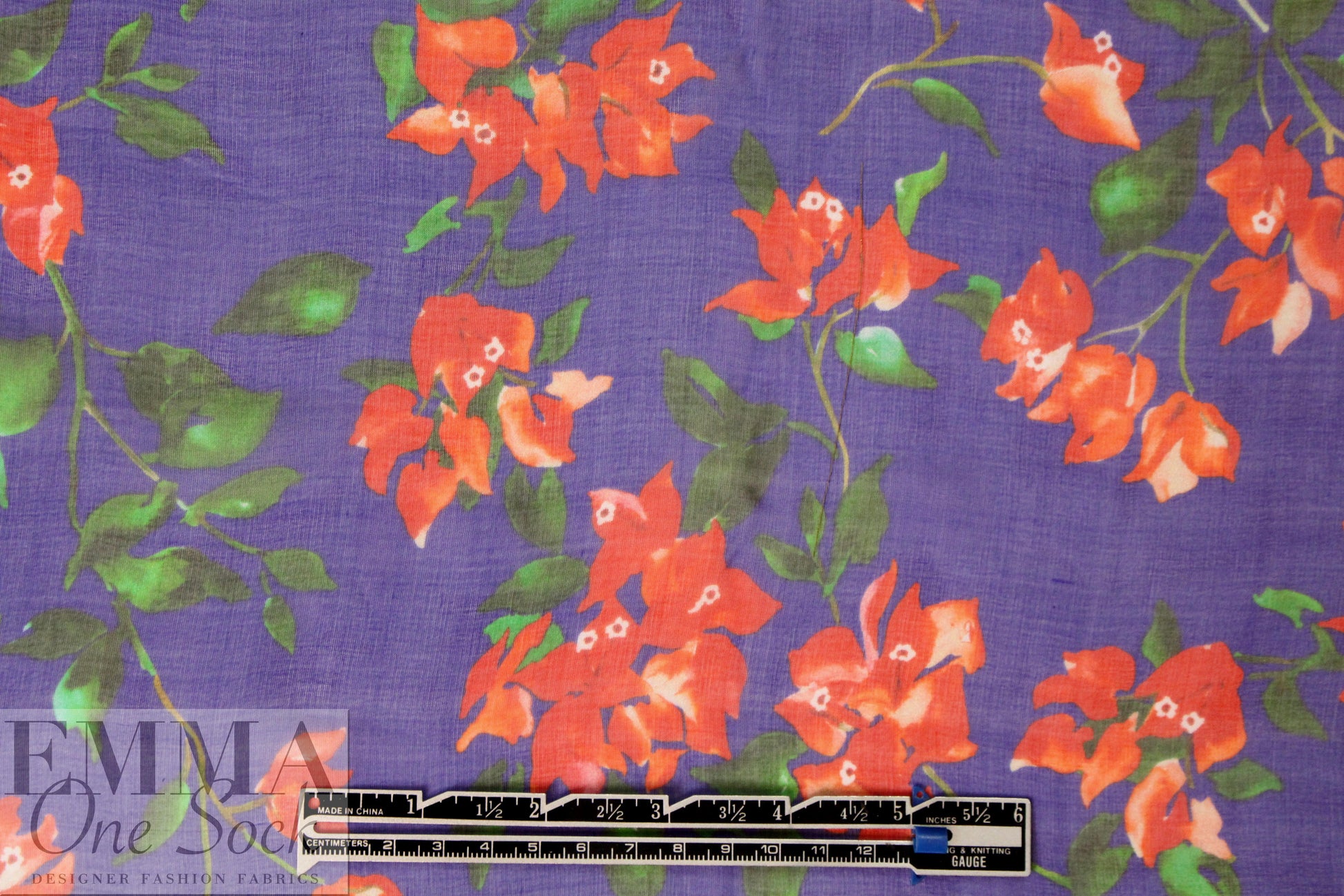 Caroline C0nstas falling blossoms silk chiffon 1.66 yd