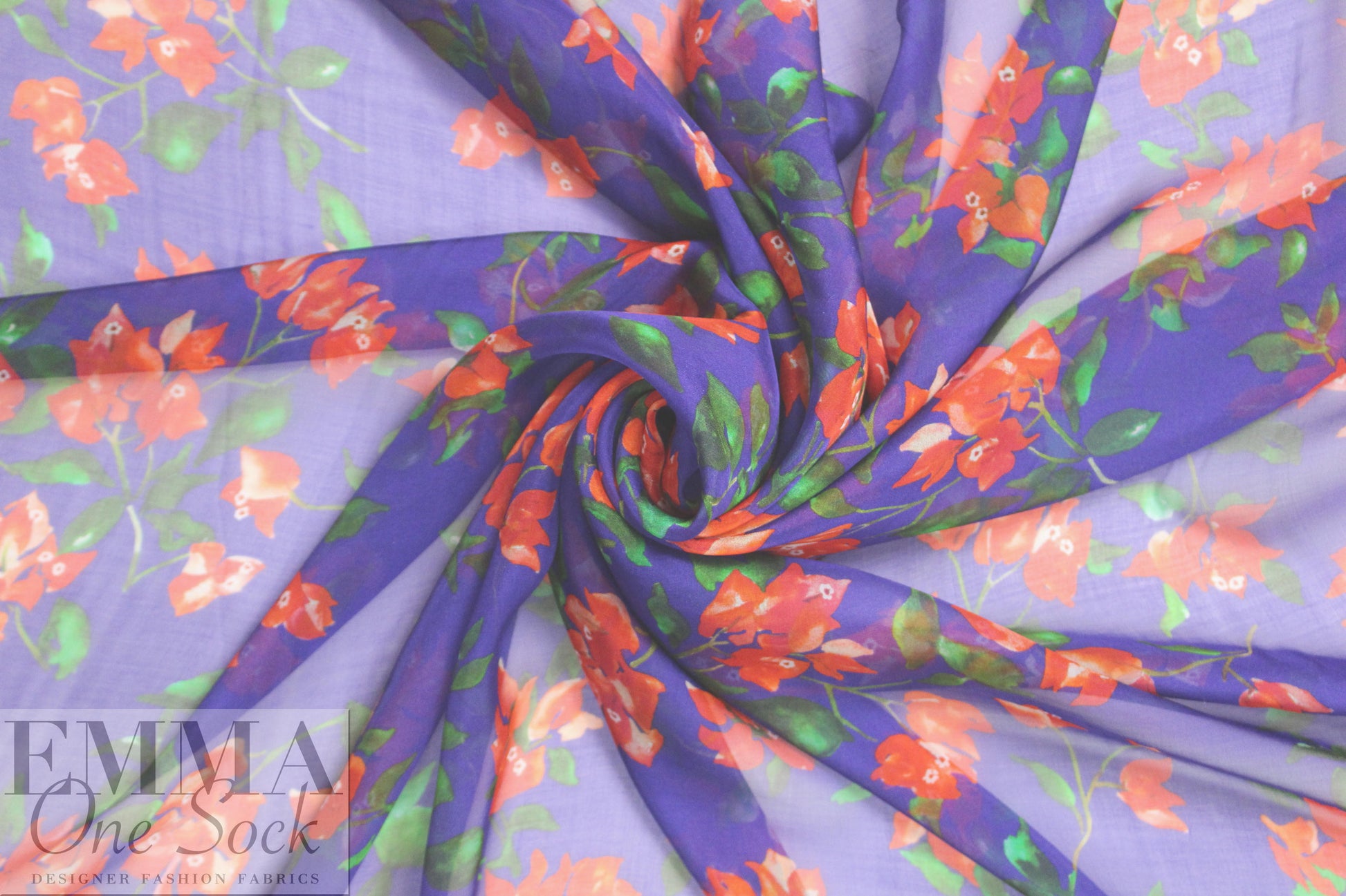 Caroline C0nstas falling blossoms silk chiffon