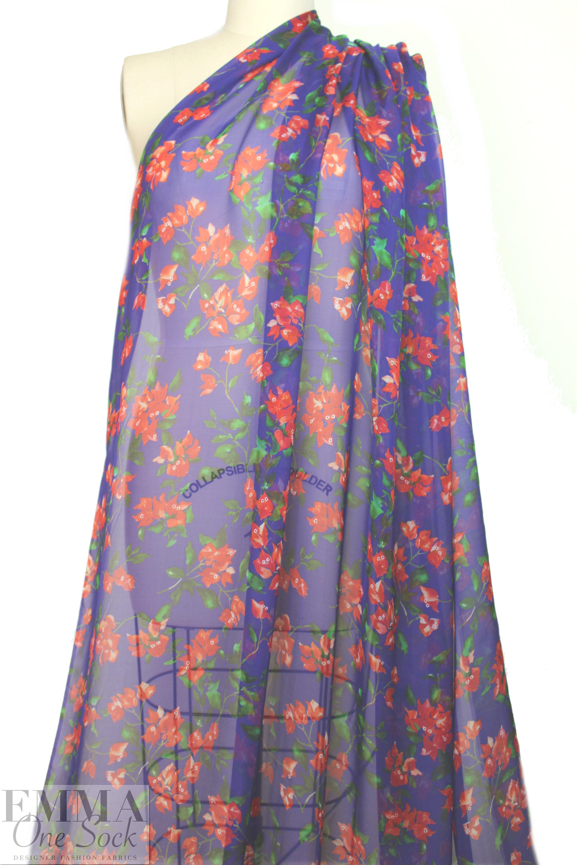 Caroline C0nstas falling blossoms silk chiffon