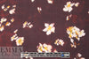 Caroline C0nstas blossoms on burgundy silk satin chiffon 1.125 yds