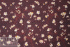 Caroline C0nstas blossoms on burgundy silk satin chiffon .875 yds