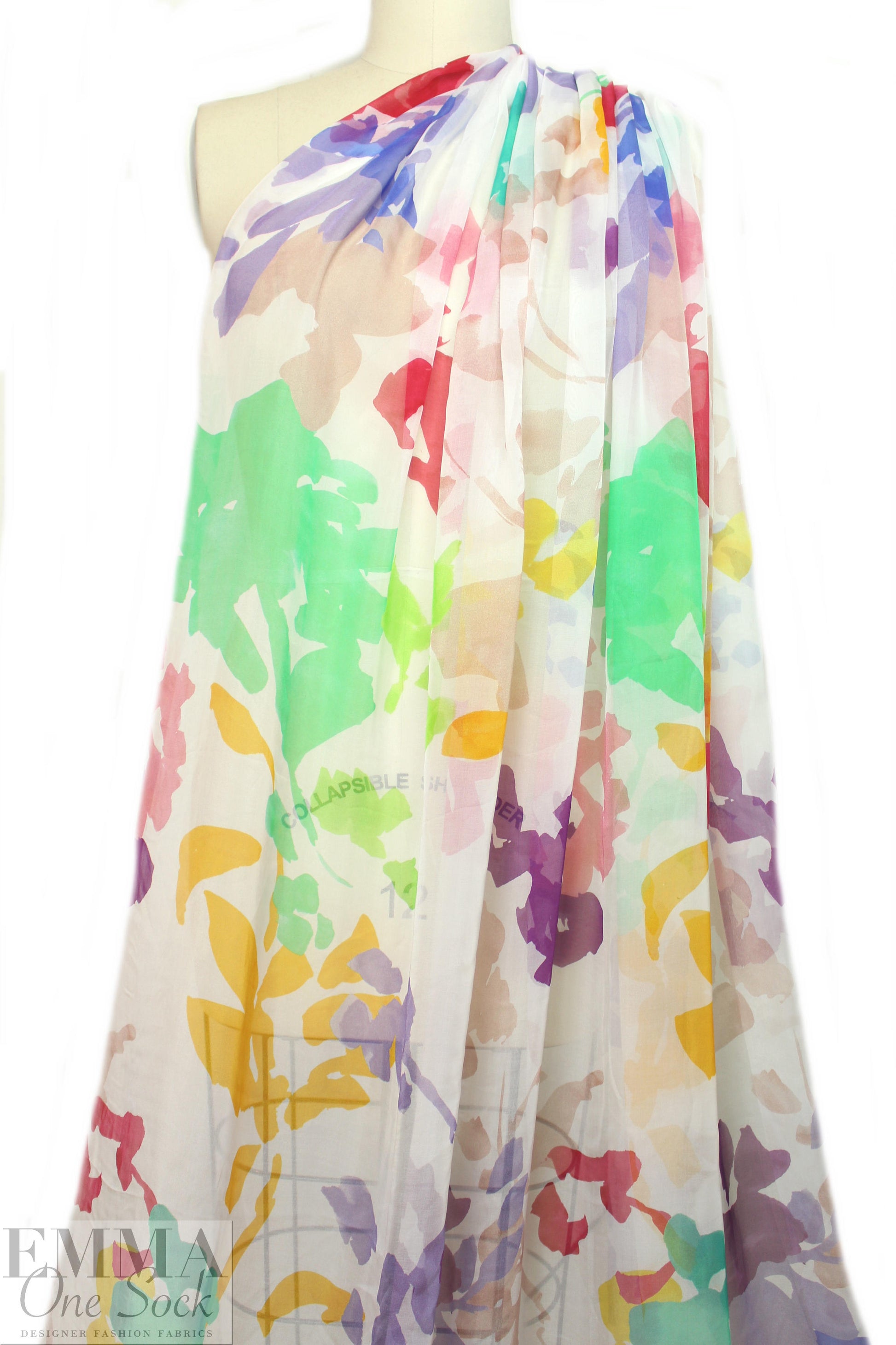 Caroline C0nstas coloful silhouette silk chiffon