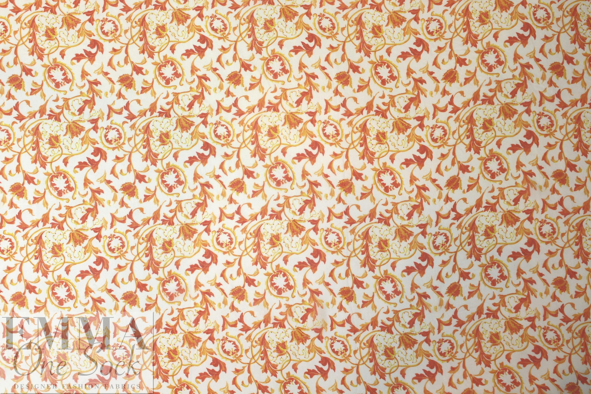 Caroline C0nstas scrollwork spice silk chiffon 2 yds