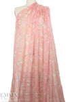 Caroline C0nstas peachy pink blossoms silk chiffon 1.25 yds