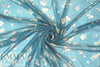 Caroline C0nstas blossoms on teal silk chiffon 1.625 yds