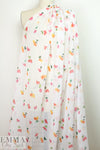 Caroline C0nstas little flowers on white silk chiffon