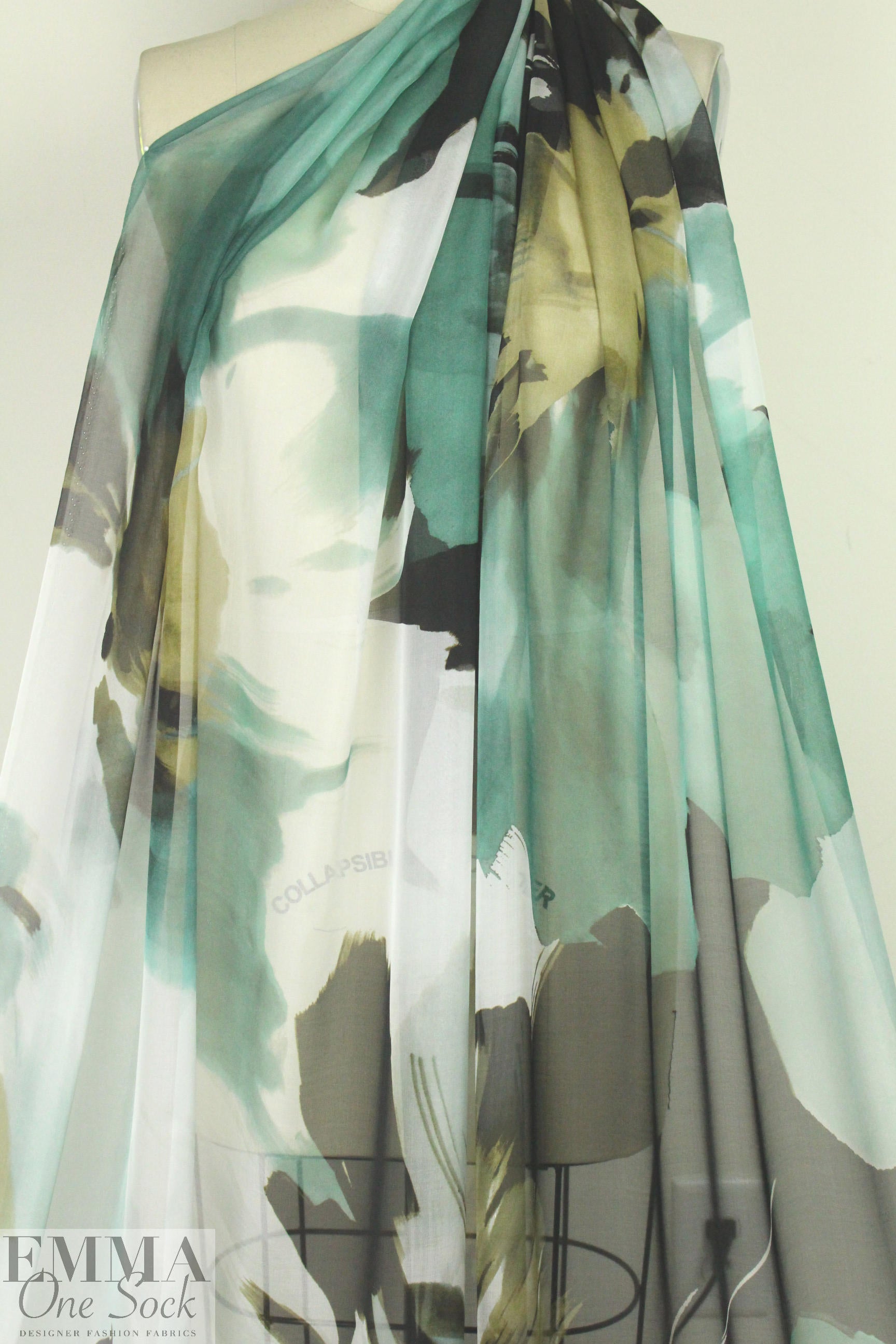 Carmen Marc Va1vo painterly flowers silk chiffon
