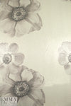 Carmen Marc Va1vo silver flower metallic silk sheer