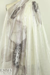 Carmen Marc Va1vo silver flower metallic silk sheer