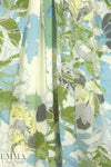 Italian olive/dusty blue abstract stretch silk chiffon 1.33 yd