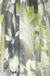 Italian green/gray floral abstract silk chiffon 1.75 yds