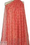 Italian intricate red floral silk chiffon 2 yd
