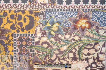Italian decorative floral montage print silk chiffon
