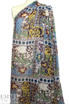 Italian decorative floral montage print silk chiffon