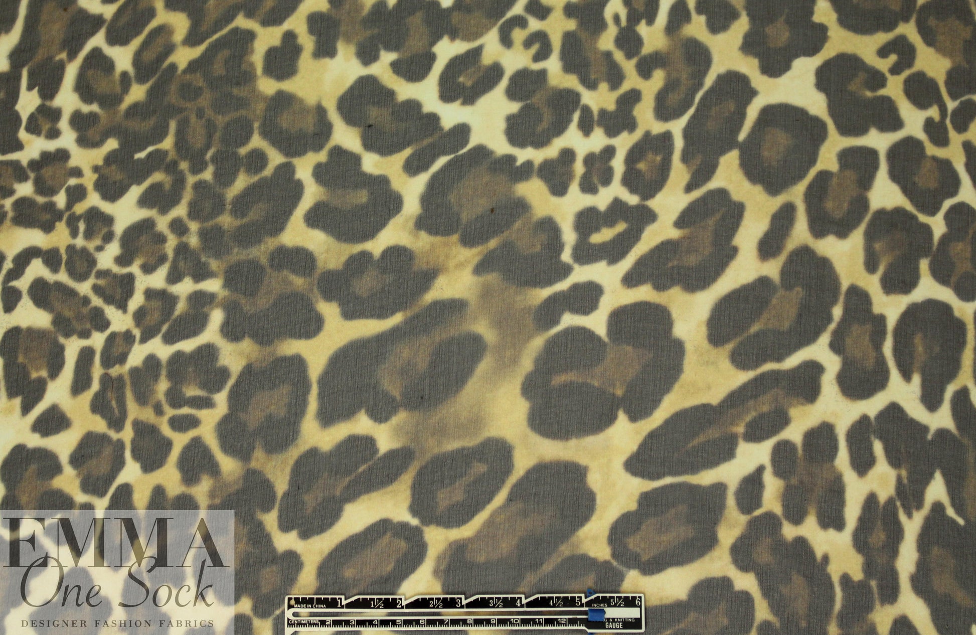 NY designer leopard print silk chiffon 1.875 yd