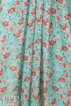 NY designer minty floral print polysilk chiffon