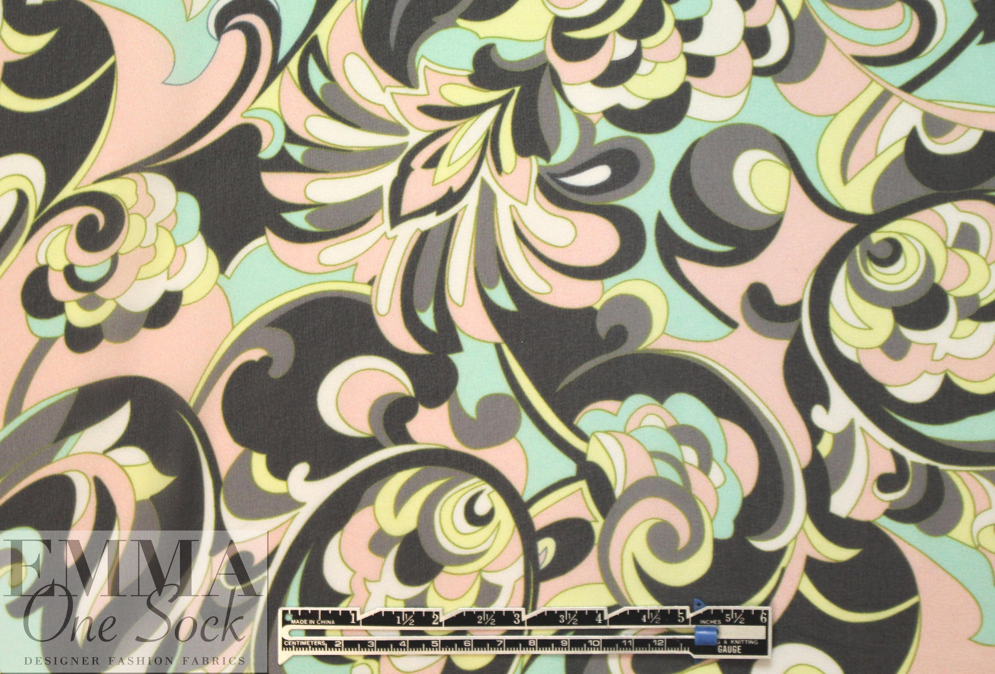 NY designer Pucci-esque print silk chiffon