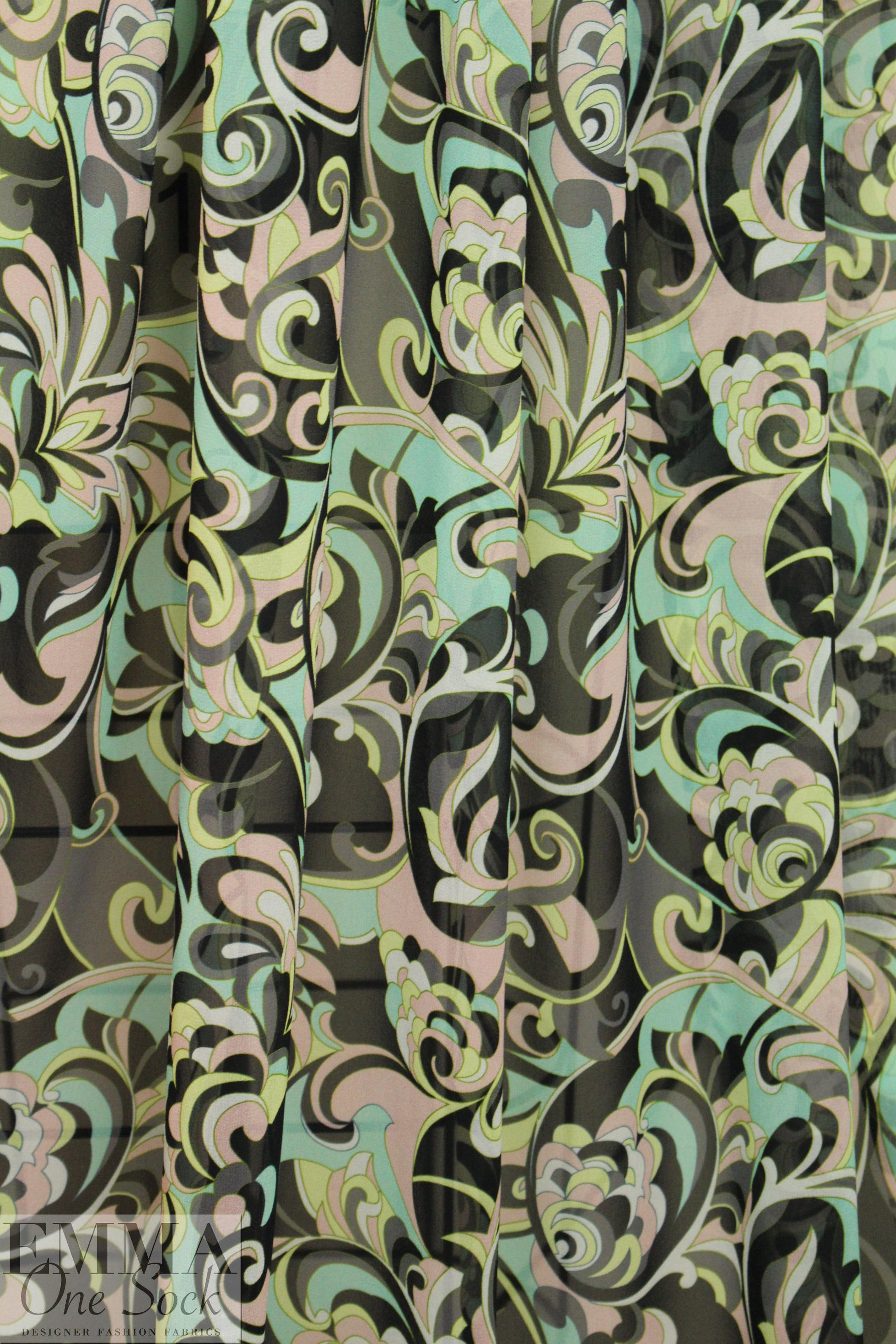 NY designer Pucci-esque print silk chiffon