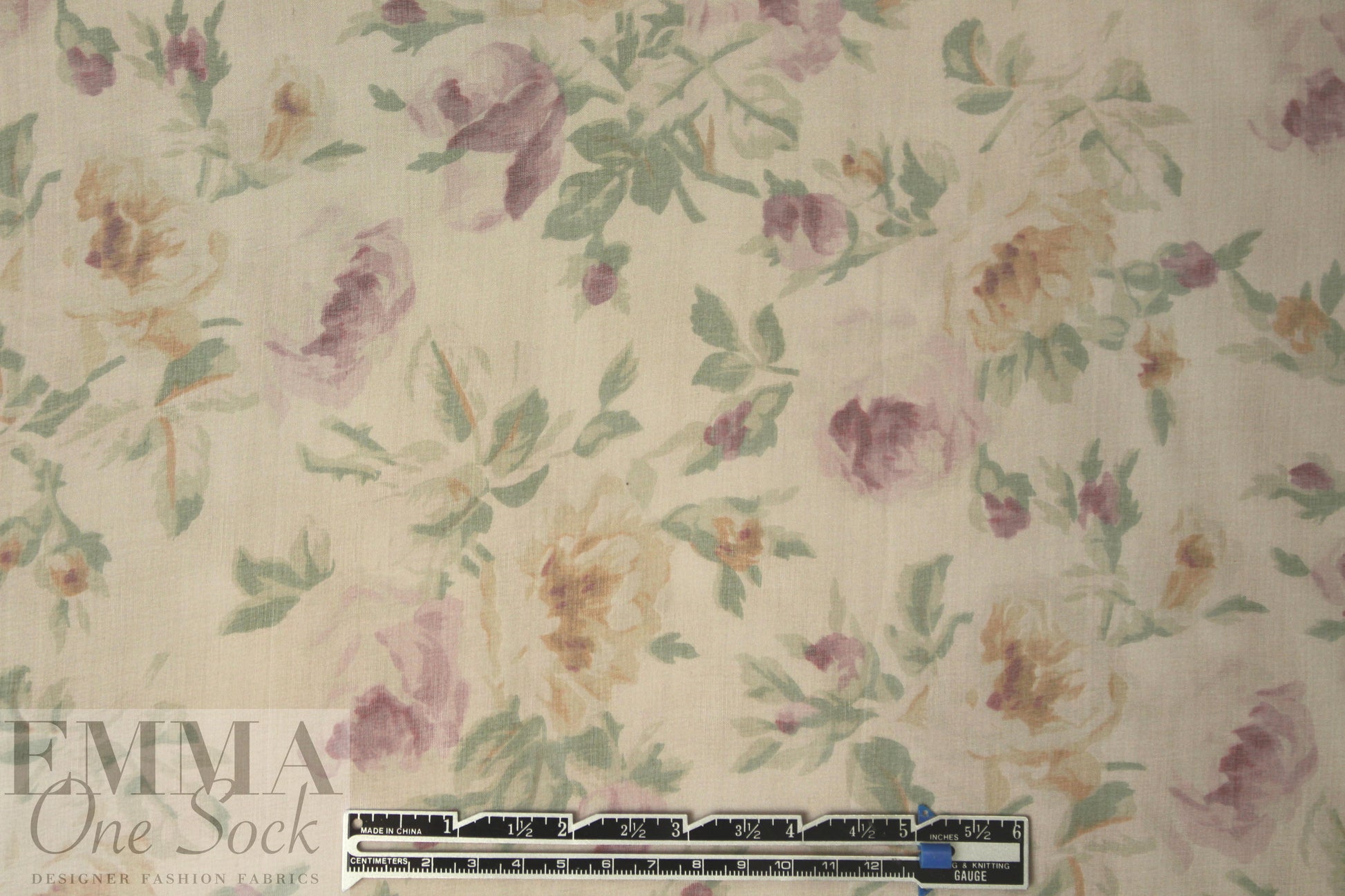 Ra1ph Lauren 'vintage flowers' Italian silk chiffon 1.875 yd