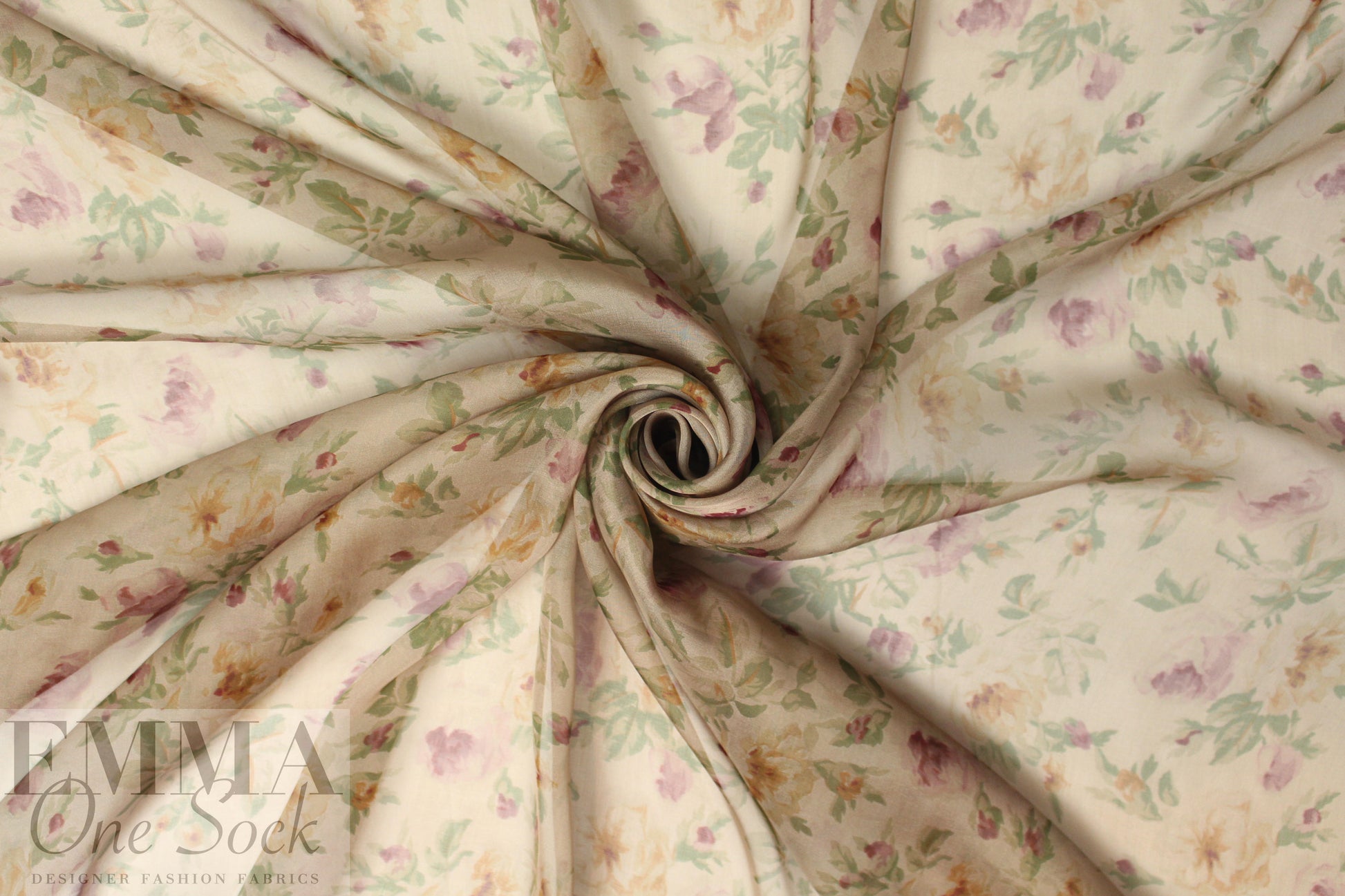 Ra1ph Lauren 'vintage flowers' Italian silk chiffon 1.875 yd