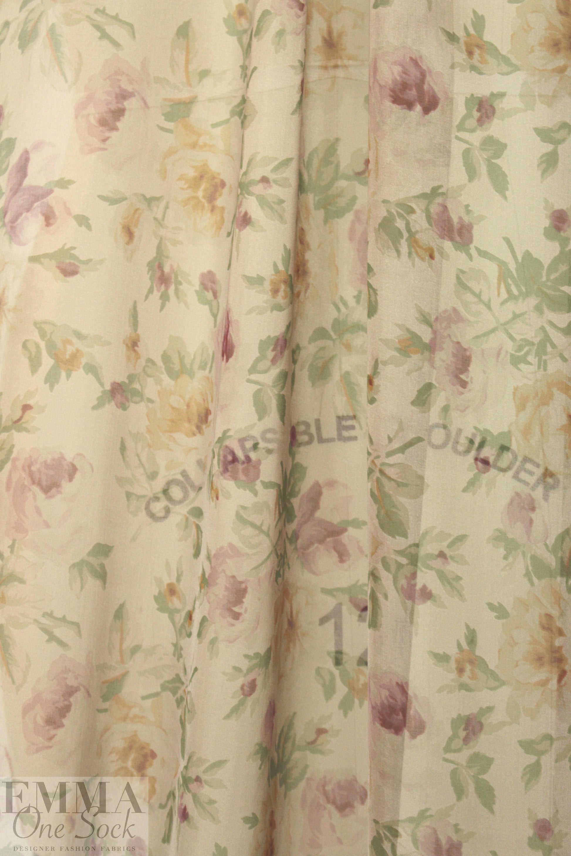 Ra1ph Lauren 'vintage flowers' Italian silk chiffon .875 yds