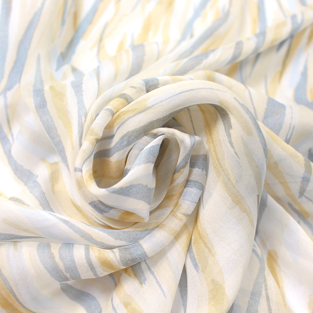 French 'painted streams' silk chiffon 3 yd