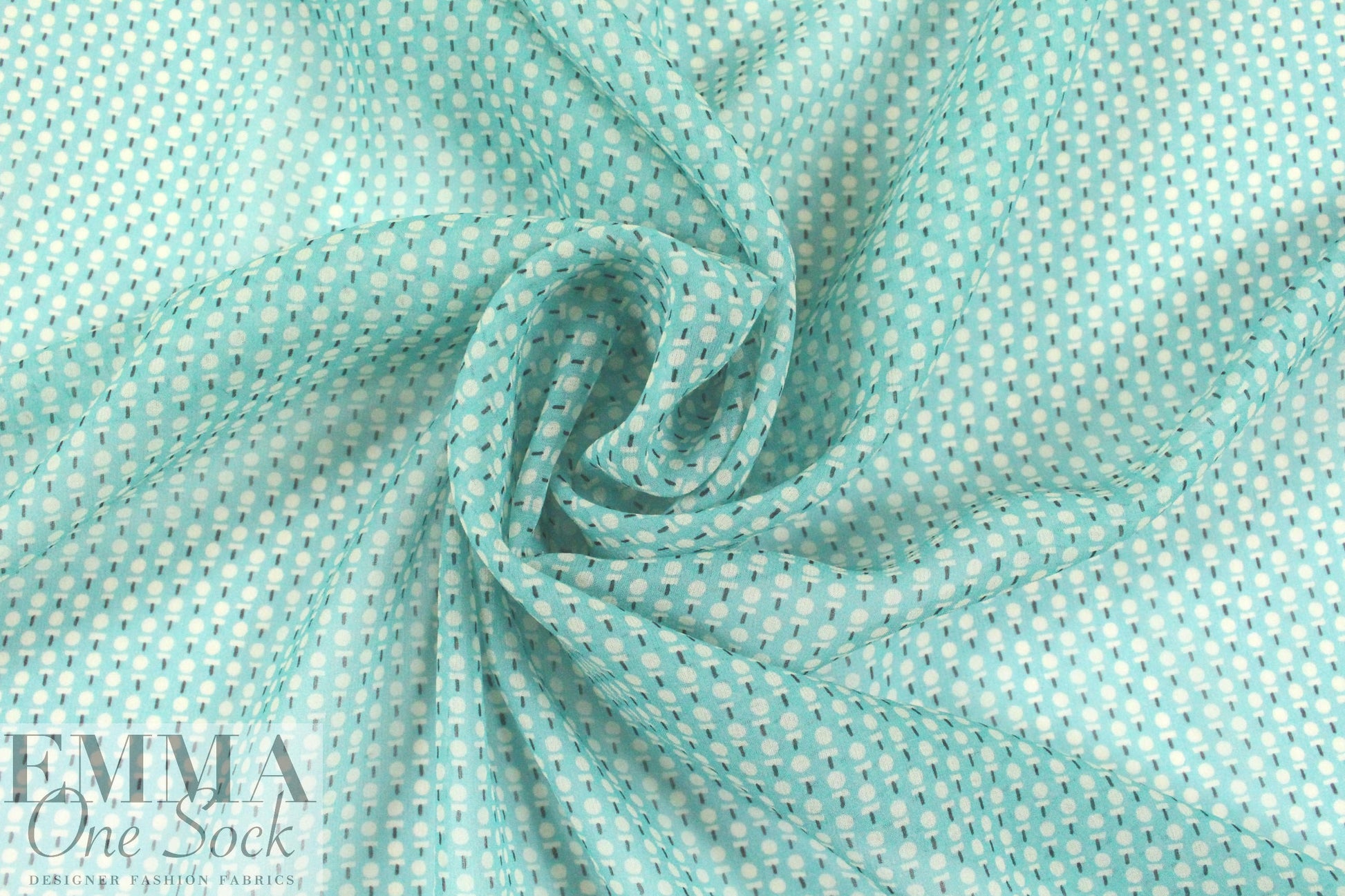 The0ry Italian aqua teeny dot silk chiffon