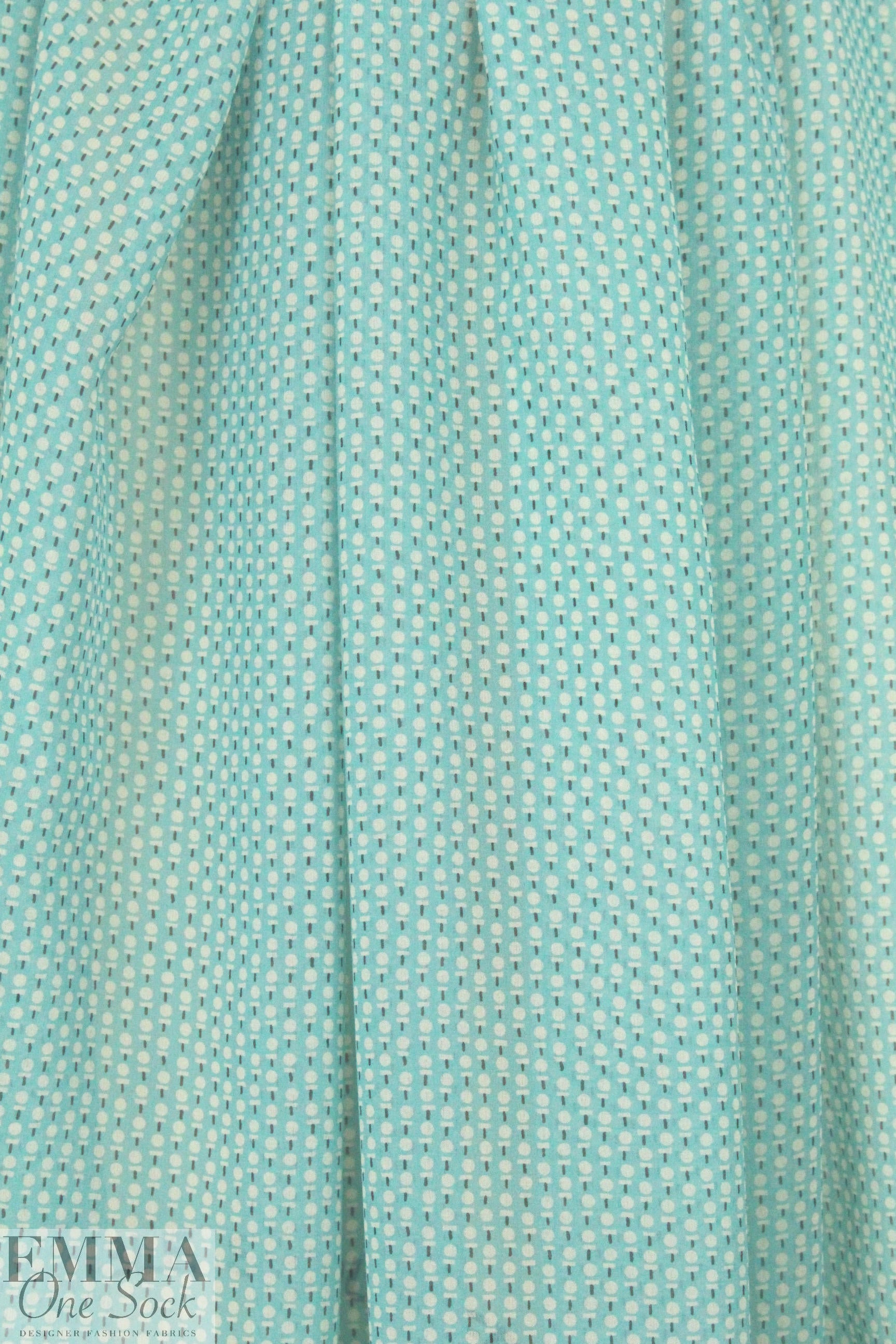 The0ry Italian aqua teeny dot silk chiffon .75 yds