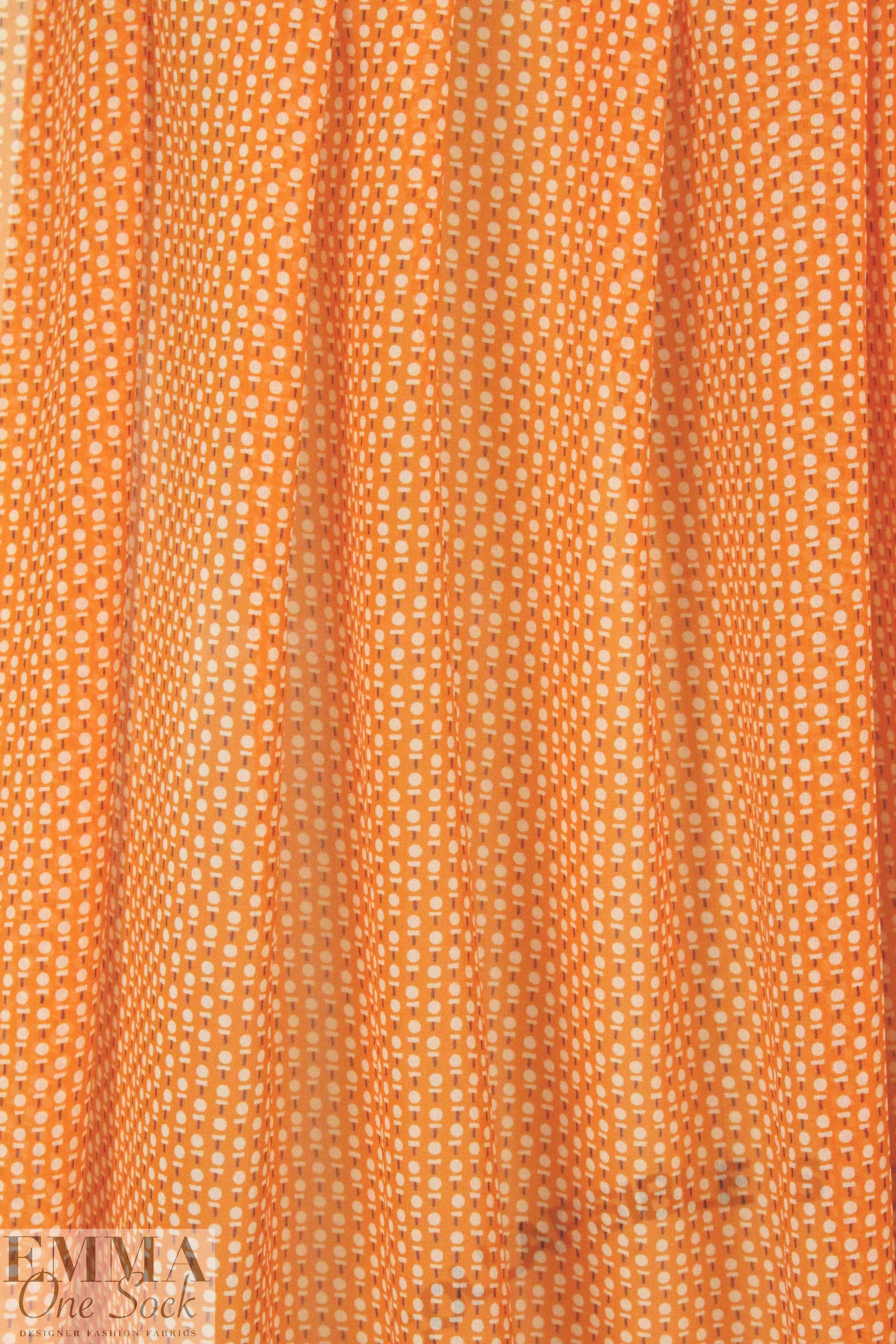 The0ry Italian tangerine teeny dot silk chiffon 1.66 yd
