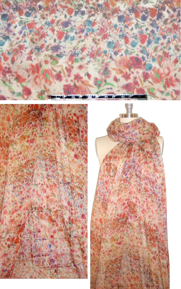 The0ry Italian sweet floral crinkle silk chiffon