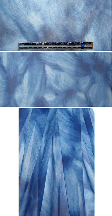 Italian blue smoke abstract silk chiffon 1 yard