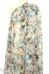 NY designer silk chiffon - painted flowers 1.875 yds