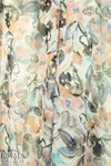 NY designer silk chiffon - painted flowers