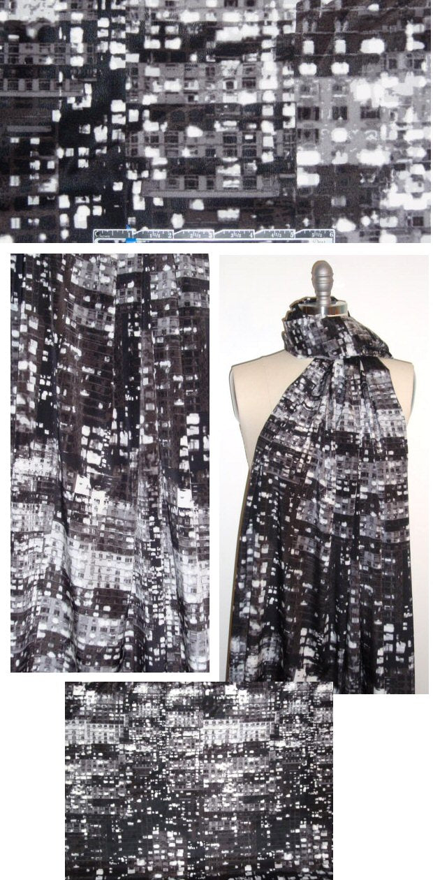 DKNY city lights silk/lycra - grays/black