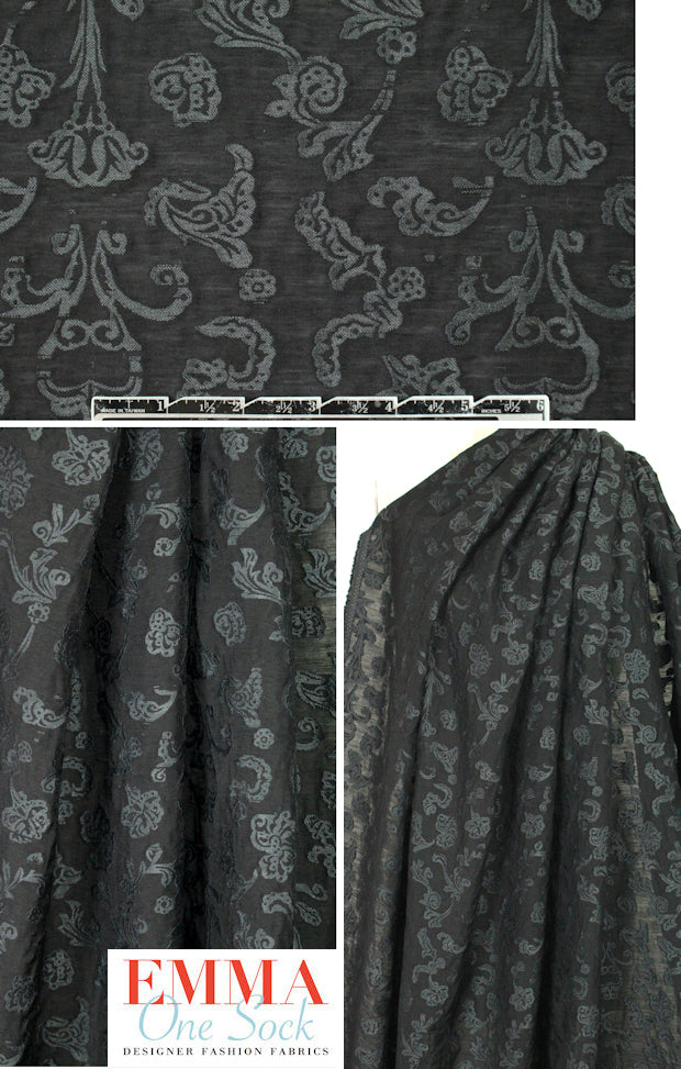 Tah@ri black on black clip weave jacquard