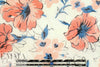 NY designer peach/blue floral printed clipped jacquard 2.25 yds